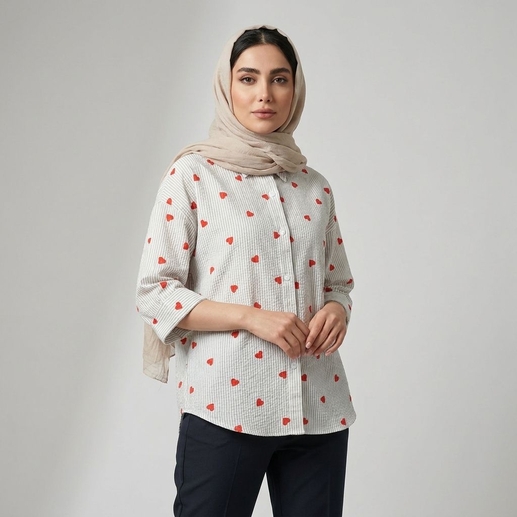 خرید اینترنتی قیمت شومیز زنانه قلبی