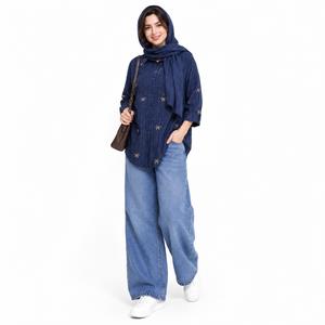 خرید اینترنتی قیمت شومیز زنانه گلدوزی پاپیون