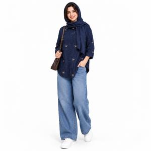 خرید اینترنتی قیمت شومیز زنانه گلدوزی پاپیون