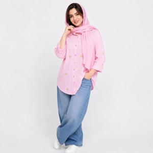 خرید اینترنتی قیمت شومیز زنانه گلدوزی پاپیون