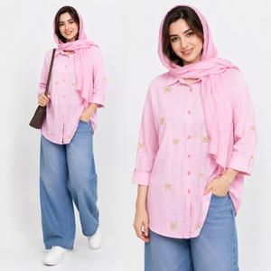 خرید اینترنتی قیمت شومیز زنانه گلدوزی پاپیون