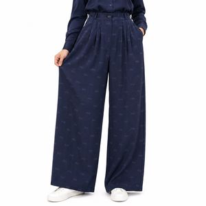 خرید اینترنتی قیمت شلوار زنانه فول بگ کرپ ریزشی طرح miu miu