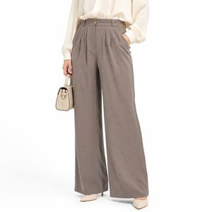شلوار زنانه فول بگ کرپ ریزشی طرح miu miu