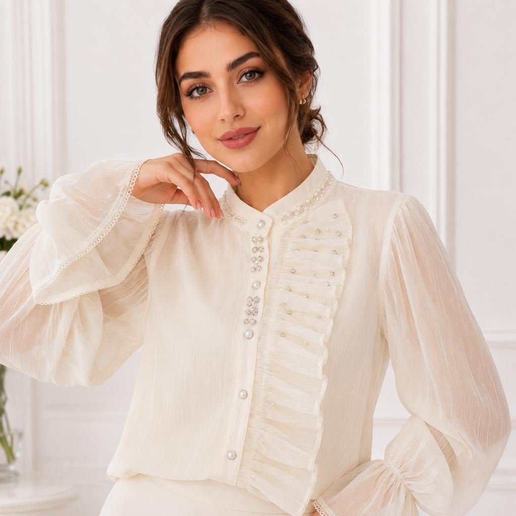 خرید اینترنتی قیمت شومیز زنانه مجلسی حریر وارداتی