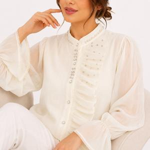 خرید اینترنتی قیمت شومیز زنانه مجلسی حریر وارداتی