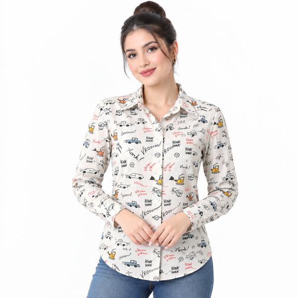 شومیز زنانه طرح دار وارداتی