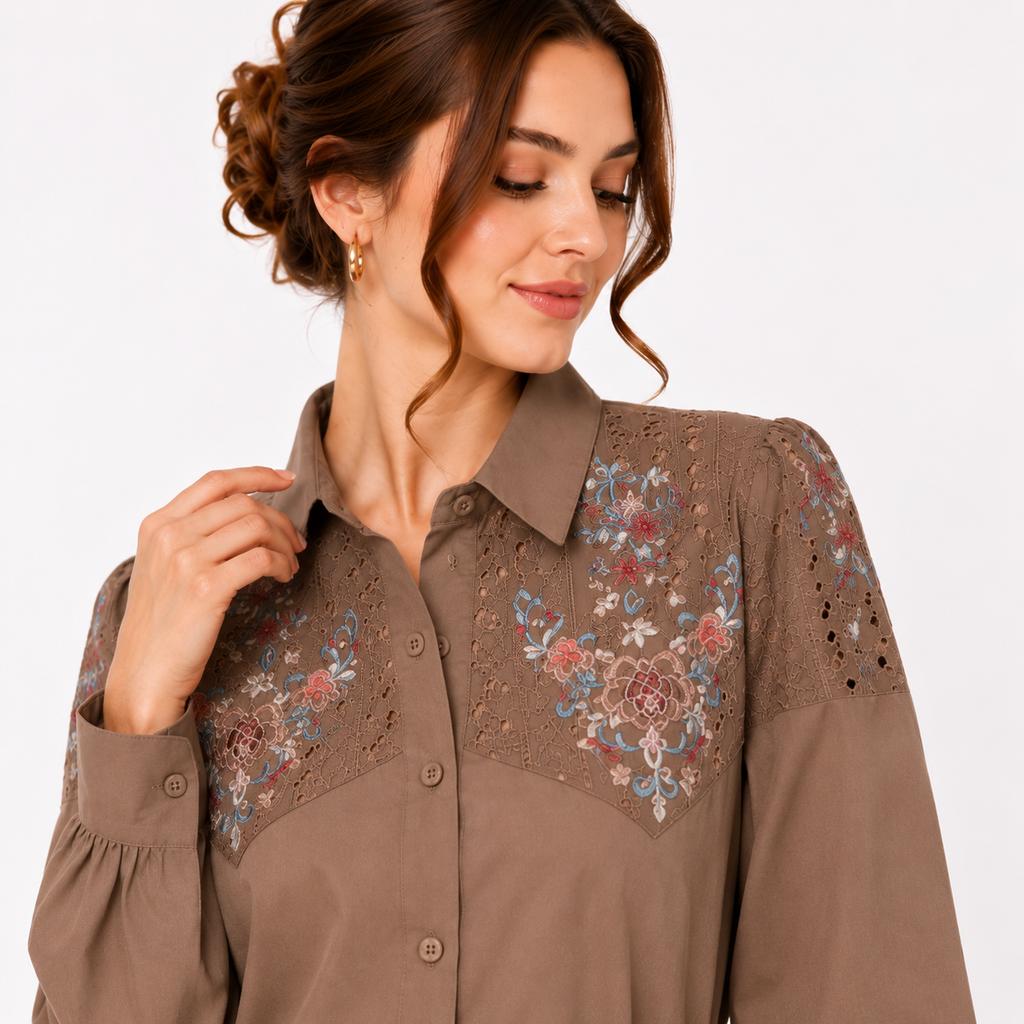 خرید اینترنتی قیمت شومیز زنانه گلدوزی وارداتی