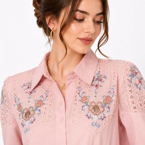 خرید اینترنتی قیمت شومیز زنانه گلدوزی وارداتی