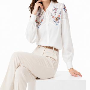 خرید اینترنتی قیمت شومیز زنانه گلدوزی وارداتی