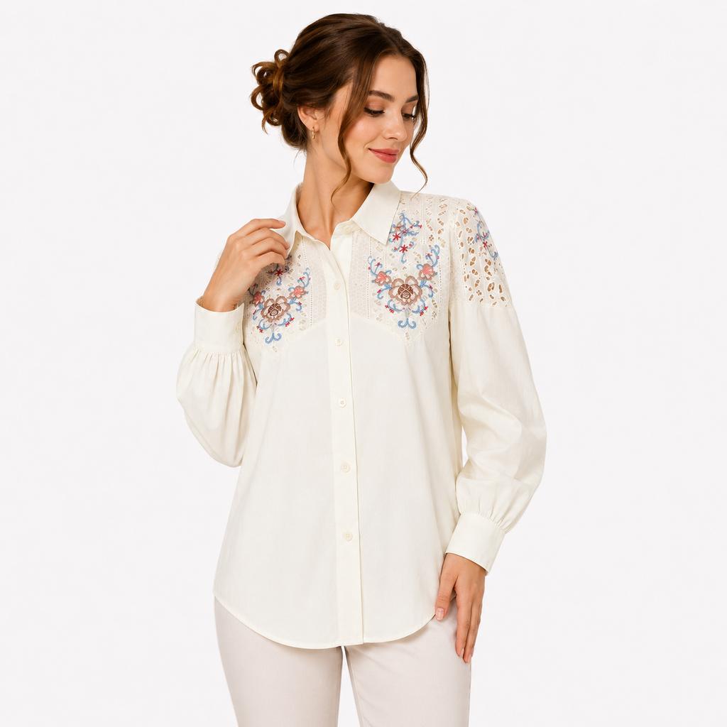 خرید اینترنتی قیمت شومیز زنانه گلدوزی وارداتی