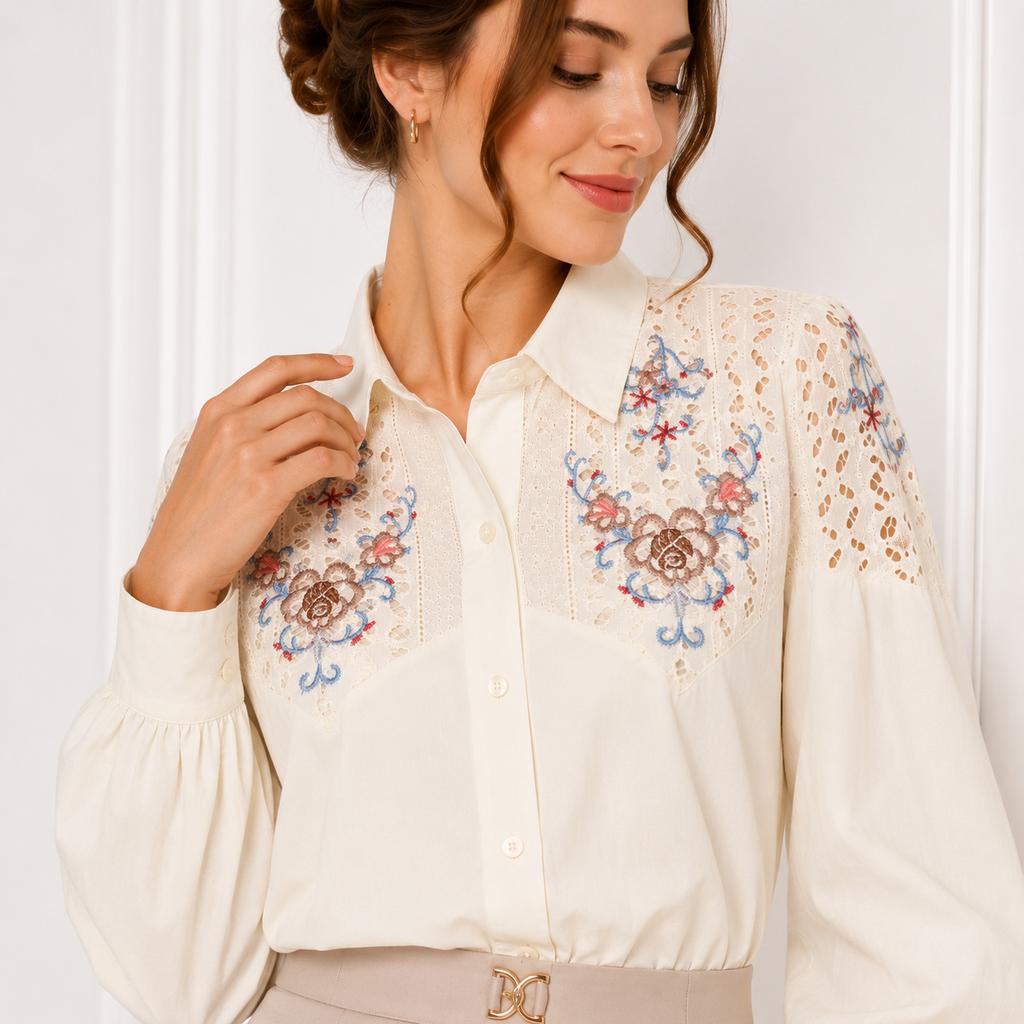 خرید اینترنتی قیمت شومیز زنانه گلدوزی وارداتی