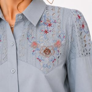 خرید اینترنتی قیمت شومیز زنانه گلدوزی وارداتی