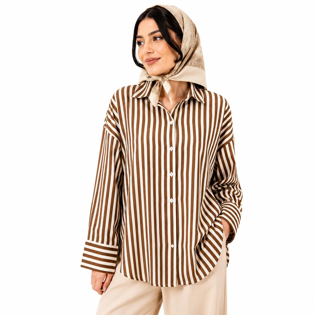 خرید اینترنتی قیمت شومیز زنانه نخ کتان نگین دار وارداتی