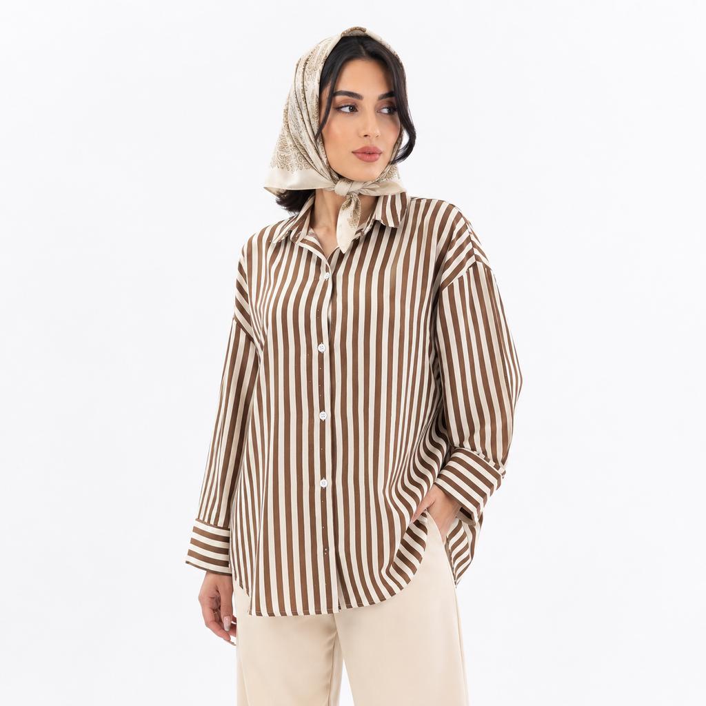 خرید اینترنتی قیمت شومیز زنانه نخ کتان نگین دار وارداتی