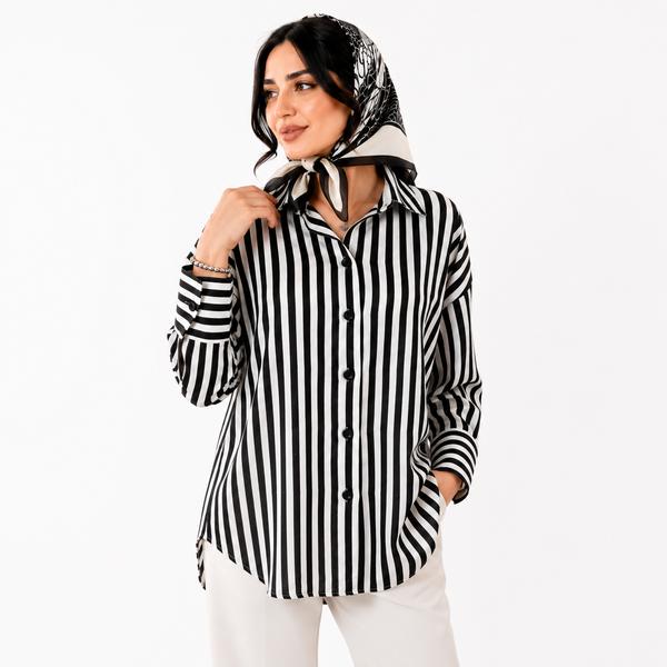 شومیز زنانه نخ کتان نگین دار وارداتی