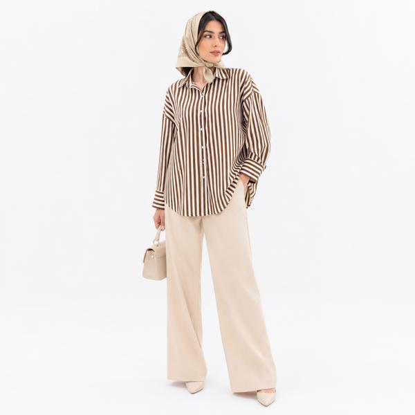 شومیز زنانه نخ کتان نگین دار وارداتی