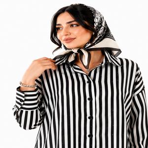 خرید اینترنتی قیمت شومیز زنانه نخ کتان نگین دار وارداتی