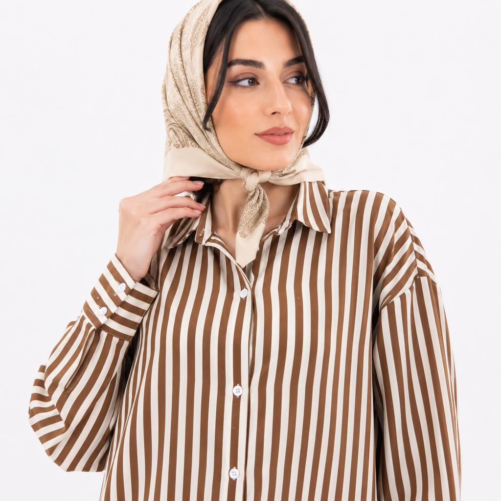 خرید اینترنتی قیمت شومیز زنانه نخ کتان نگین دار وارداتی