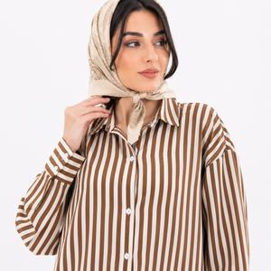 خرید اینترنتی قیمت شومیز زنانه نخ کتان نگین دار وارداتی