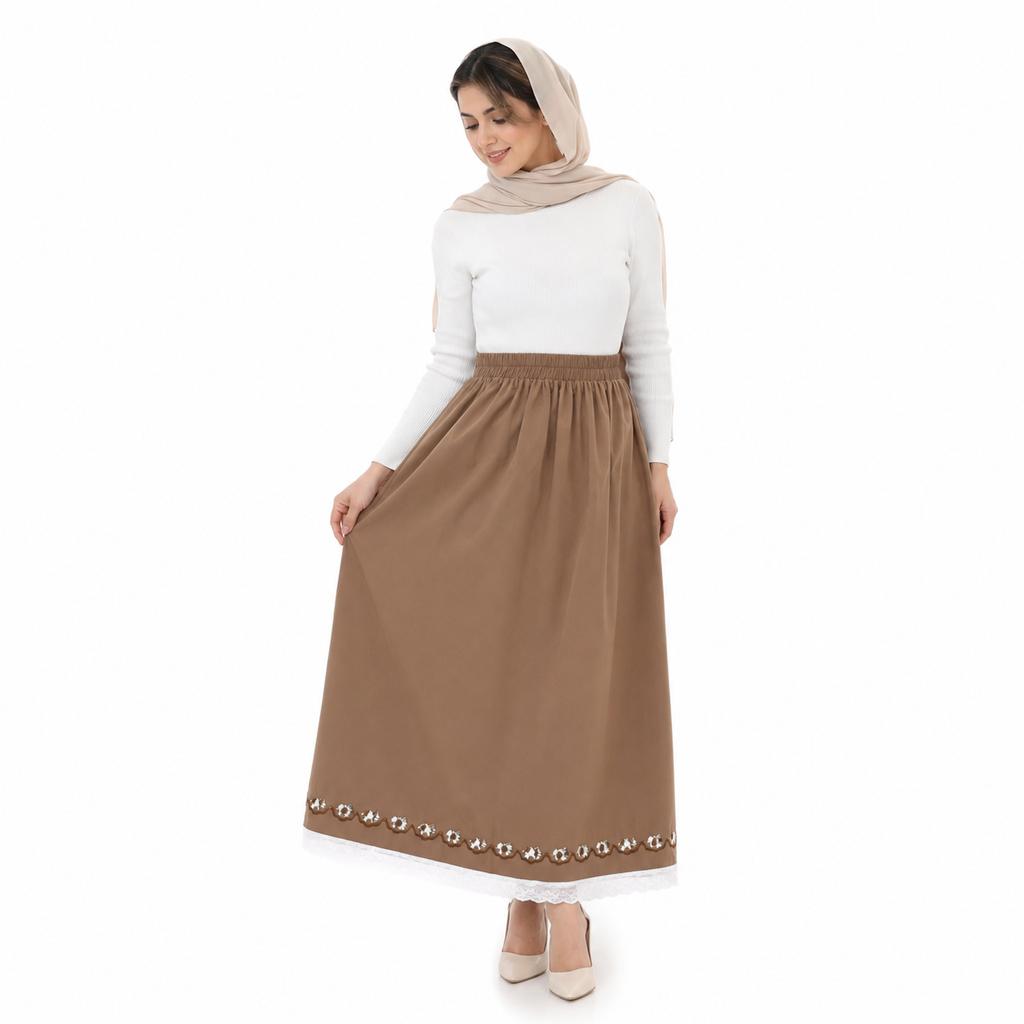 خرید اینترنتی قیمت دامن زنانه کتان گلدوزی شده وارداتی