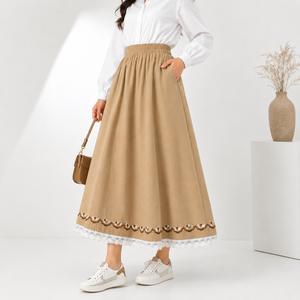 خرید اینترنتی قیمت دامن زنانه کتان گلدوزی شده وارداتی