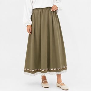 خرید اینترنتی قیمت دامن زنانه کتان گلدوزی شده وارداتی