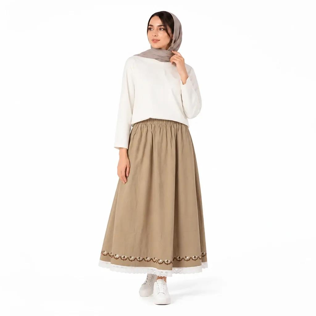 خرید اینترنتی قیمت دامن زنانه کتان گلدوزی شده وارداتی
