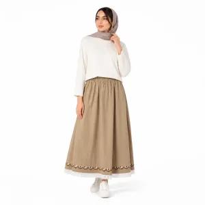 خرید اینترنتی قیمت دامن زنانه کتان گلدوزی شده وارداتی