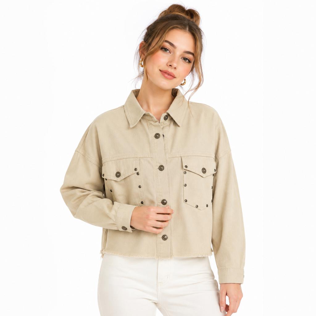 خرید اینترنتی قیمت کراپ کت پاییزی زنانه کتان ZARA