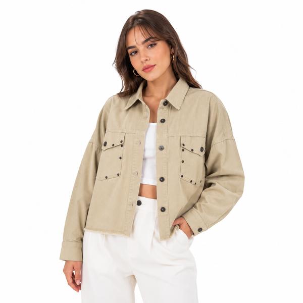 کراپ کت پاییزی زنانه کتان ZARA