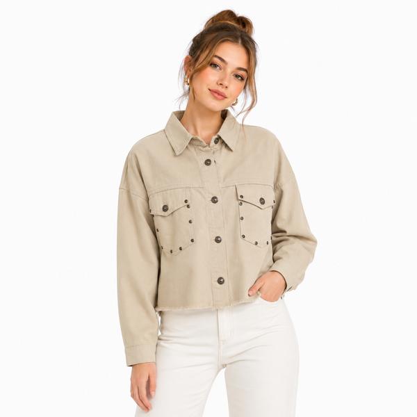 کراپ کت پاییزی زنانه کتان ZARA