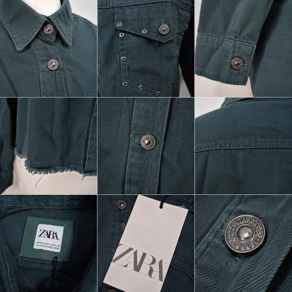 خرید اینترنتی قیمت کراپ کت پاییزی زنانه کتان ZARA