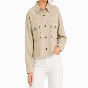 خرید اینترنتی قیمت کراپ کت پاییزی زنانه کتان ZARA