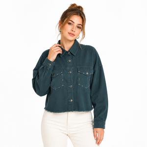 خرید اینترنتی قیمت کراپ کت پاییزی زنانه کتان ZARA