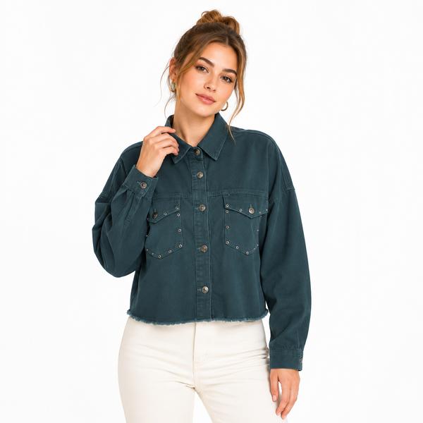 کراپ کت پاییزی زنانه کتان ZARA