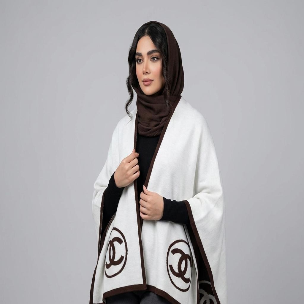 خرید اینترنتی قیمت شال زنانه رو دوشی بافت دو رو مستر کوالتی طرح شنل 🍁