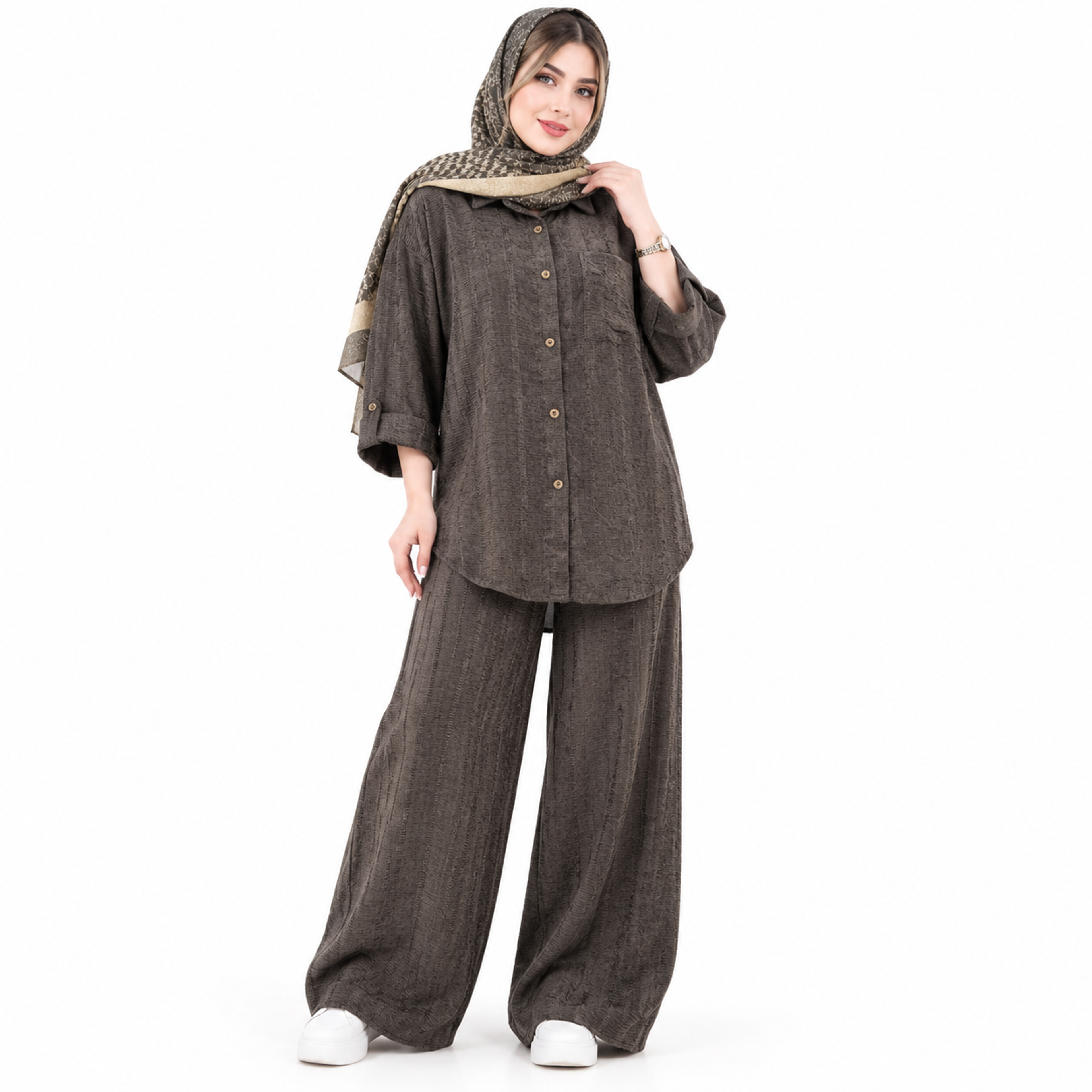 خرید اینترنتی قیمت ست شومیز و شلوار مخمل زنانه پاییزی