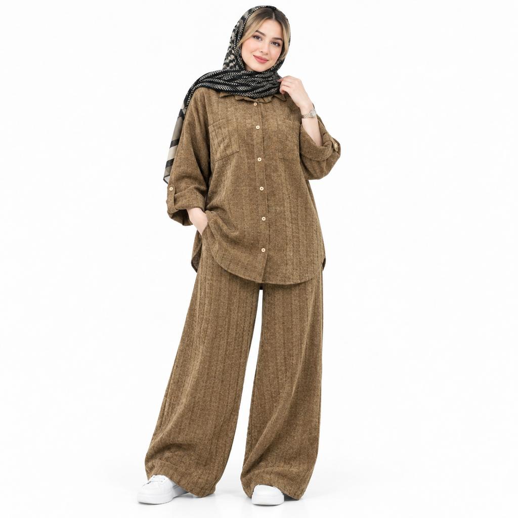 خرید اینترنتی قیمت ست شومیز و شلوار مخمل زنانه پاییزی