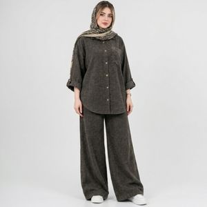 خرید اینترنتی قیمت ست شومیز و شلوار مخمل زنانه پاییزی