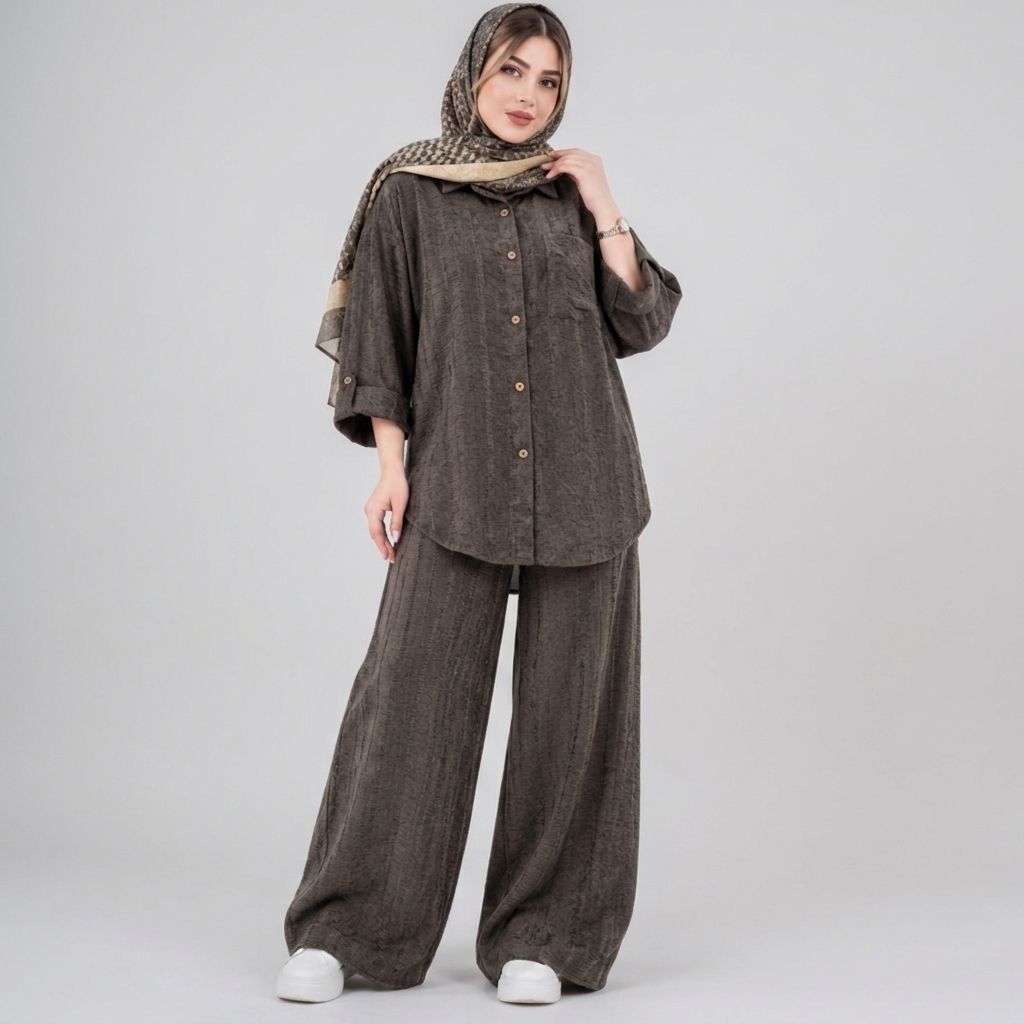 خرید اینترنتی قیمت ست شومیز و شلوار مخمل زنانه پاییزی