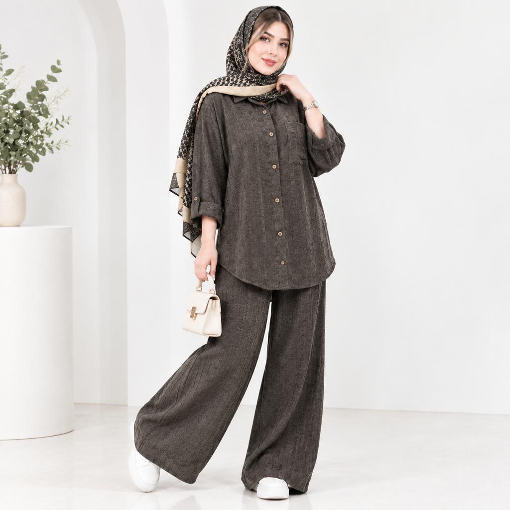 خرید اینترنتی قیمت ست شومیز و شلوار مخمل زنانه پاییزی