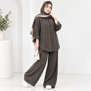 خرید اینترنتی قیمت ست شومیز و شلوار مخمل زنانه پاییزی