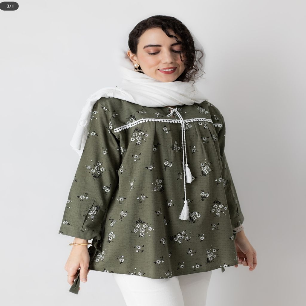 خرید اینترنتی قیمت تونیک زنانه گلدار میخک