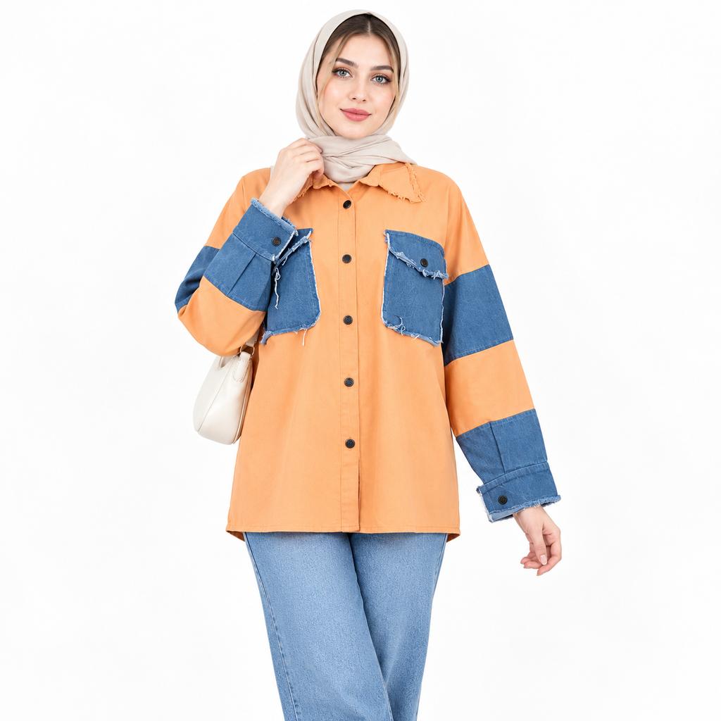 خرید اینترنتی قیمت کت زنانه کتان و جین اسپرت پاییزی