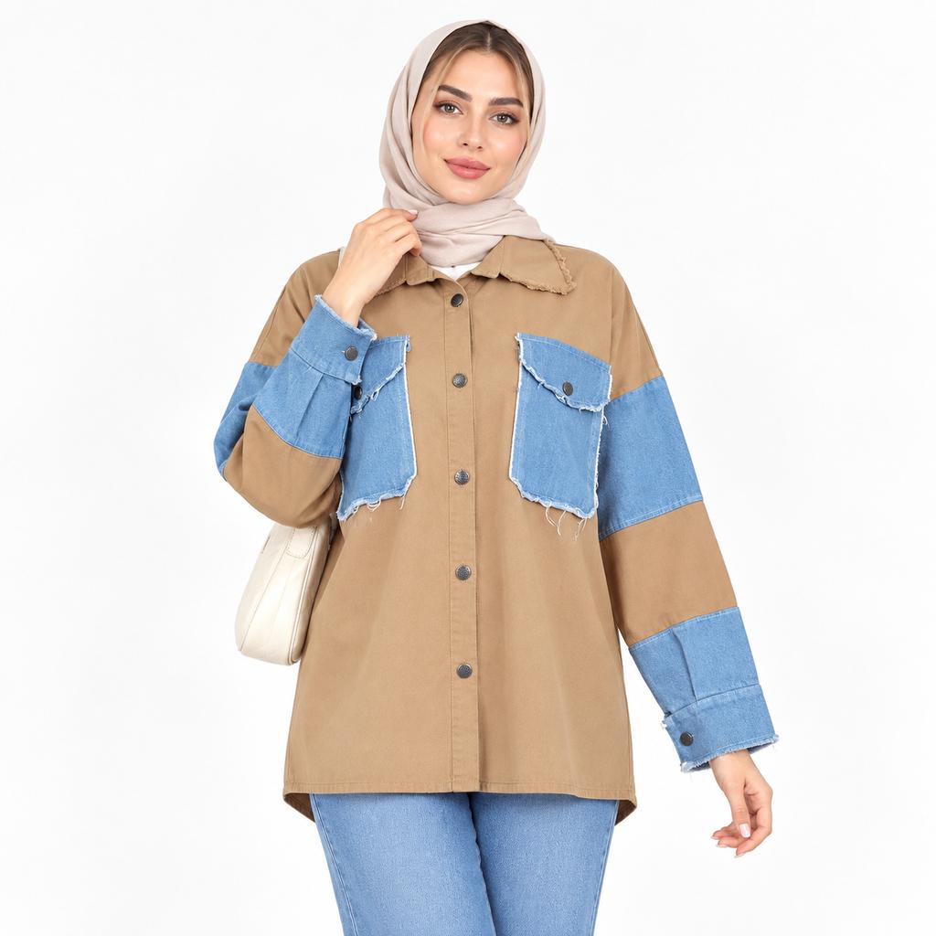 خرید اینترنتی قیمت کت زنانه کتان و جین اسپرت پاییزی