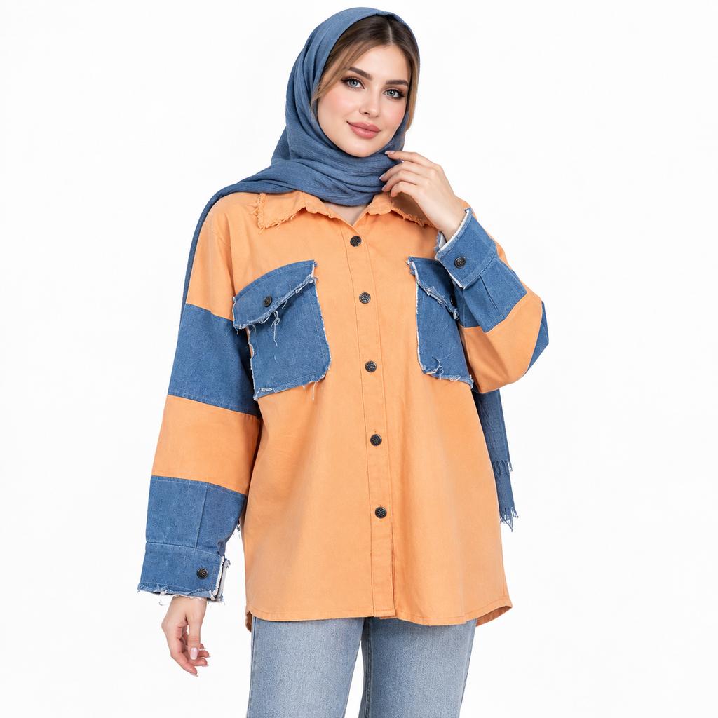 خرید اینترنتی قیمت کت زنانه کتان و جین اسپرت پاییزی