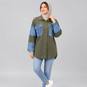 خرید اینترنتی قیمت کت زنانه کتان و جین اسپرت پاییزی