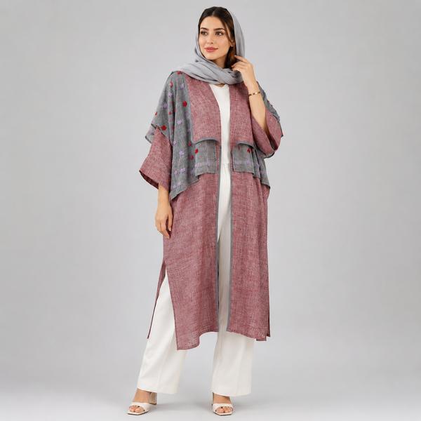مانتو زنانه عبایی لینن برکه