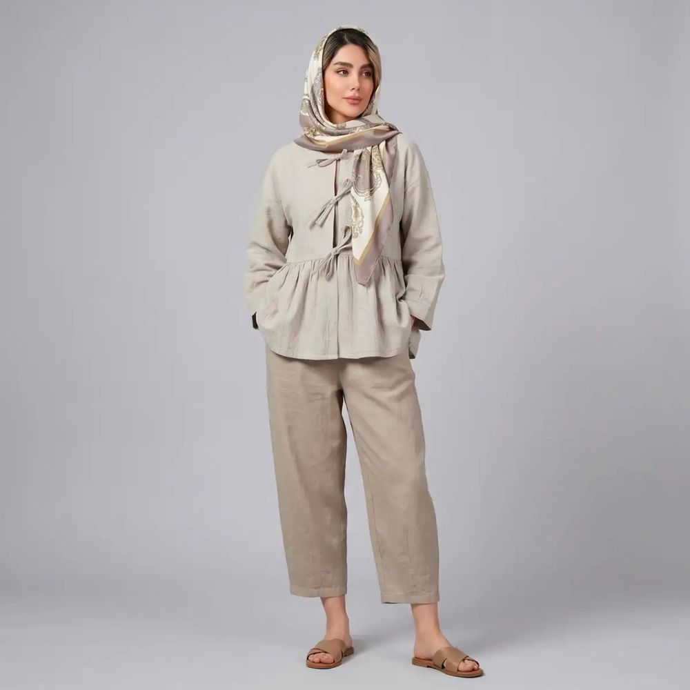 خرید اینترنتی قیمت شومیز زنانه عروسکی چین دار آویسا