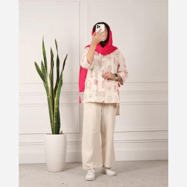 تونیک زنانه لینن طرح برگ
